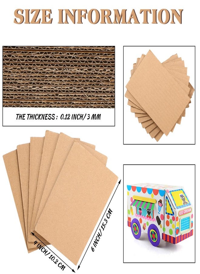 Zonon 50 Pack Corrugated Cardboard Sheets Flat Hard Cardboard Inserts Back to School Classroom Supplies Flat Squares Separators for Shipping, Mailing, Packing, Art Projects, DIY Crafts(4 x 6 Inch,Brown) - Image 3